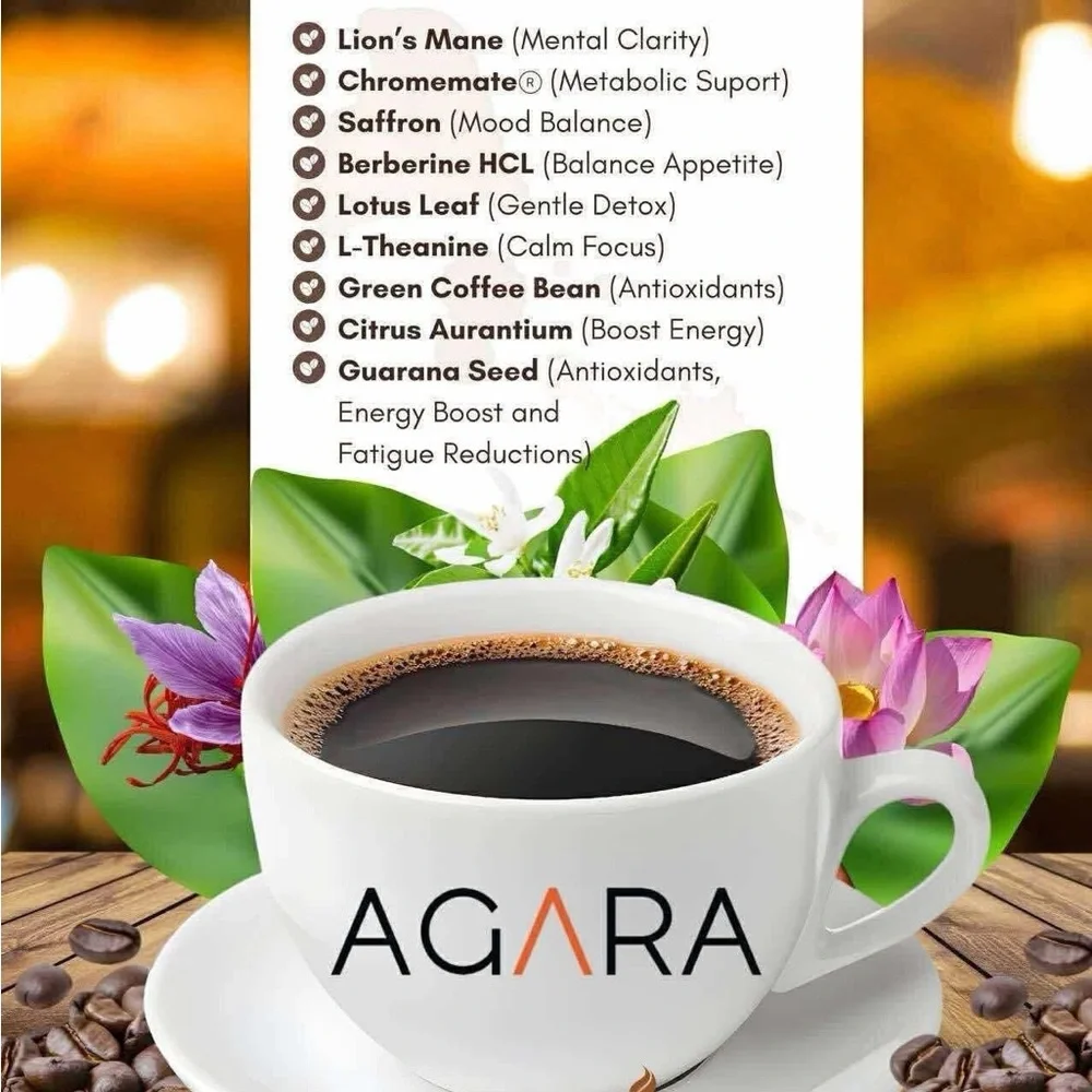 AGARA Cafe Dark Roast Coffee - White & Orange Premium Arabica